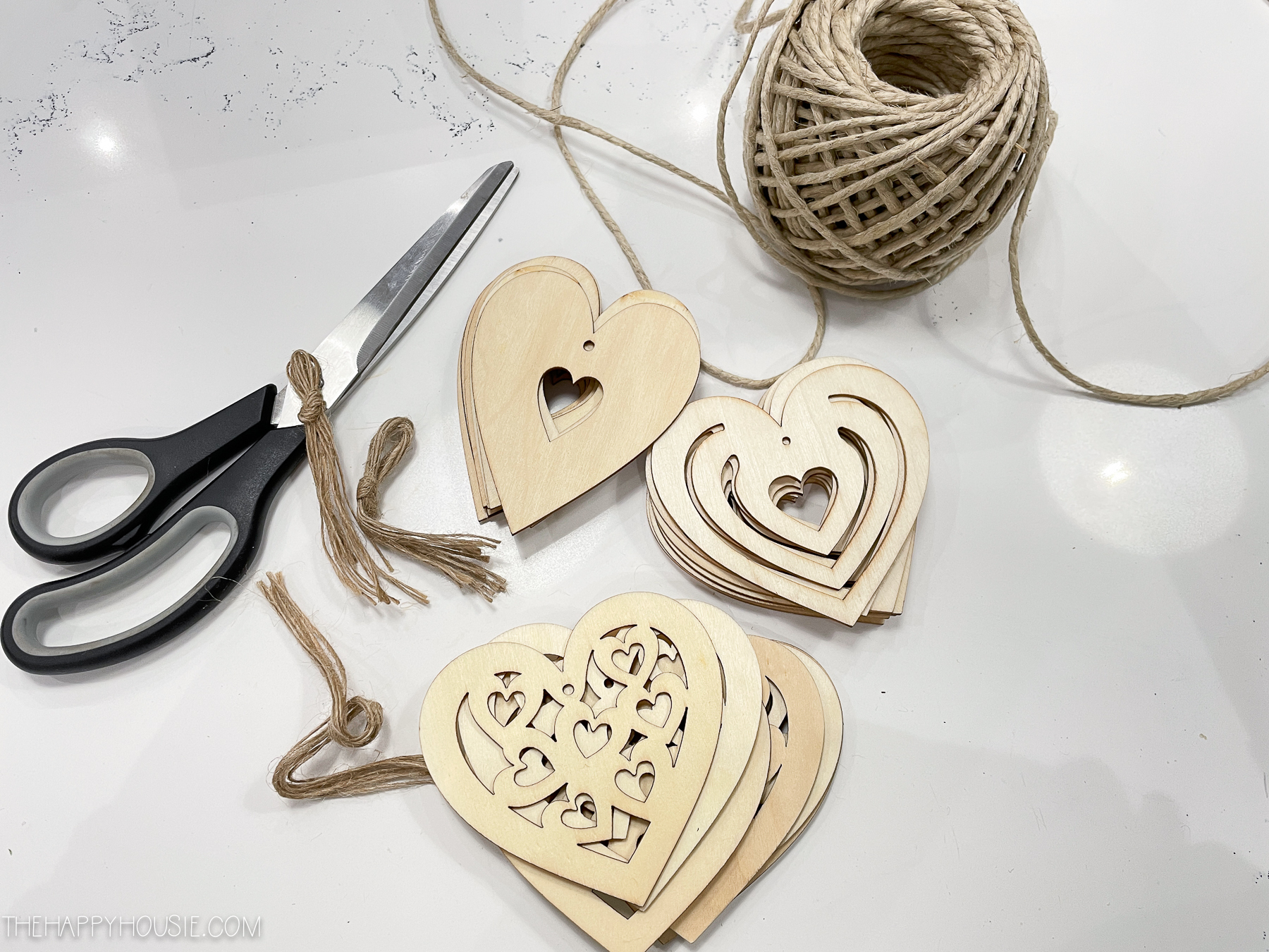 DIY Valentines Wood Heart Garland